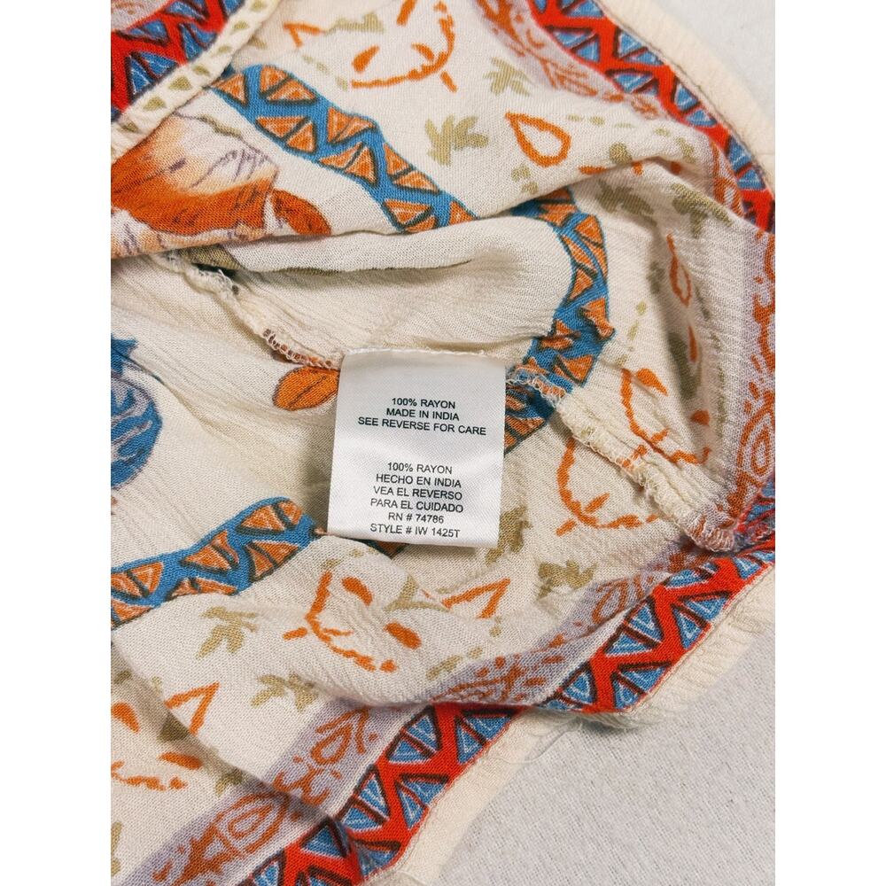 Patrons of Peace Floral Babydoll Tank Top Size Small Orange Boho Indie Hippie - Picture 9 of 10